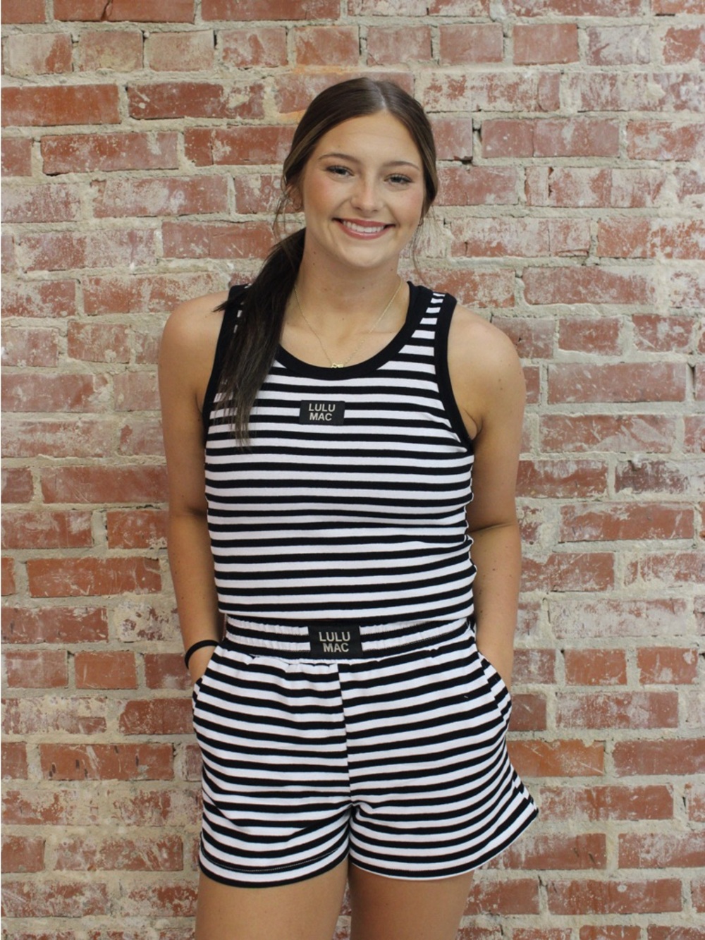 Lulu Mac Black Stripe Tank Top